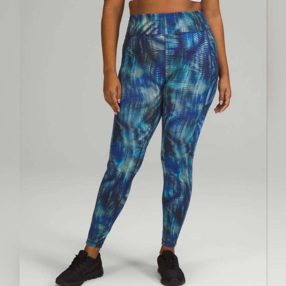 Lululemon Invigorate High-Rise Tight 28" Foil (Shapeshifter Flux Blue Multi) 6